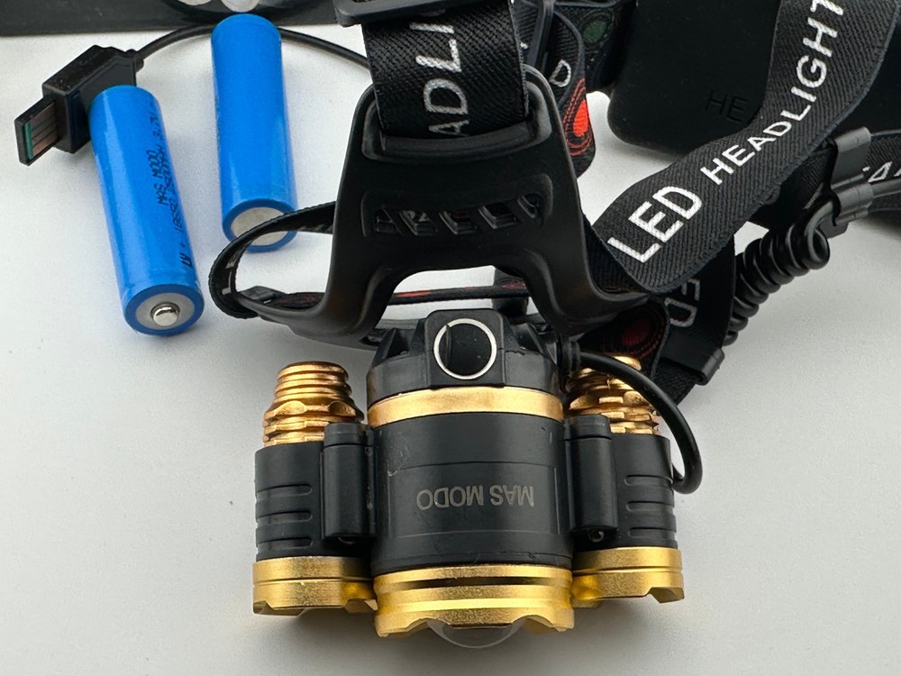 MAS MODO Recargable High Power 3-Light LED Waterproof Headlamp 3-Function