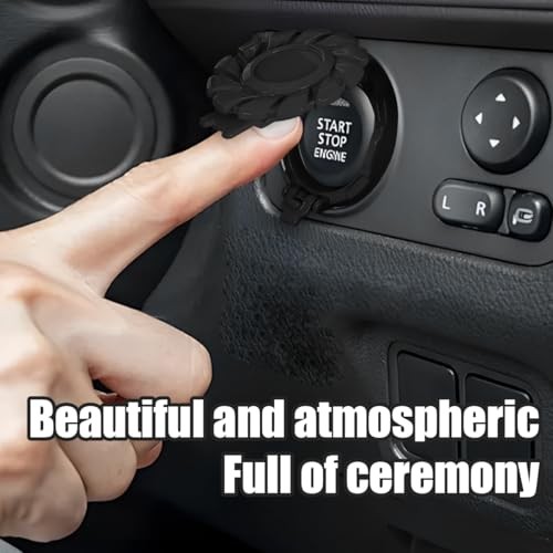 Car Push Start Button Cover, Luminous Vehicle Engine Start Stop Button Black