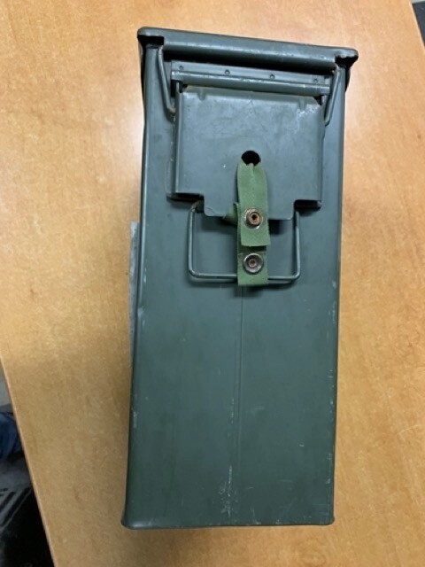 Army metal monocular case, waterproof, ammo style, foam inside, camera storage