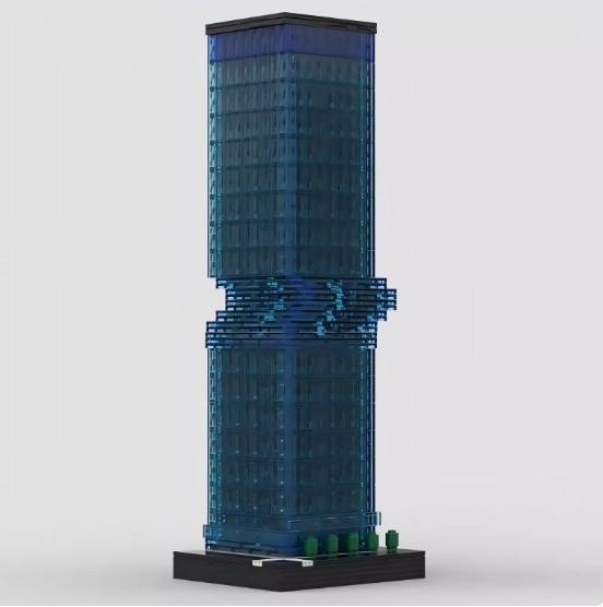 Frankfurt Tower Building Model Block Gift Set in Germany