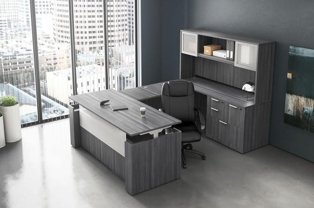 New Standing Height Adjustable U-Shape Executive Office Desk - Multiple Colors!