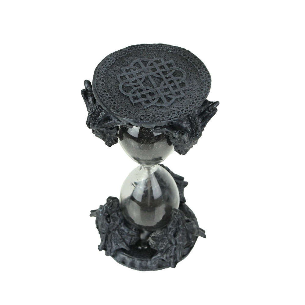 Stone Finish Gothic Medieval Dragon Head Black Sand Timer