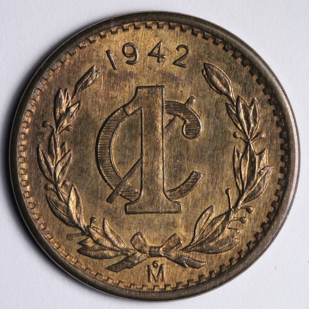 1942 Mexico One Centavo Coin E370 YD