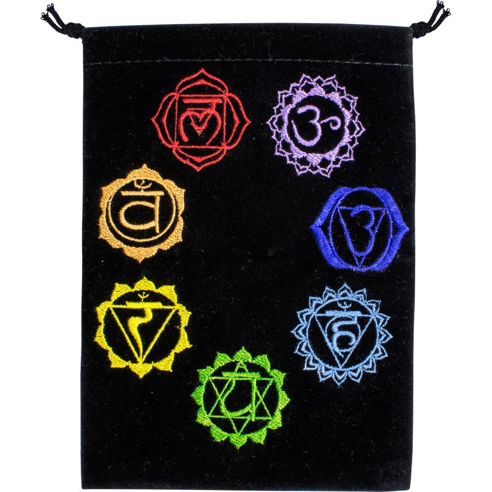 New Age Source Unlined Black Velvet Bag - Chakra