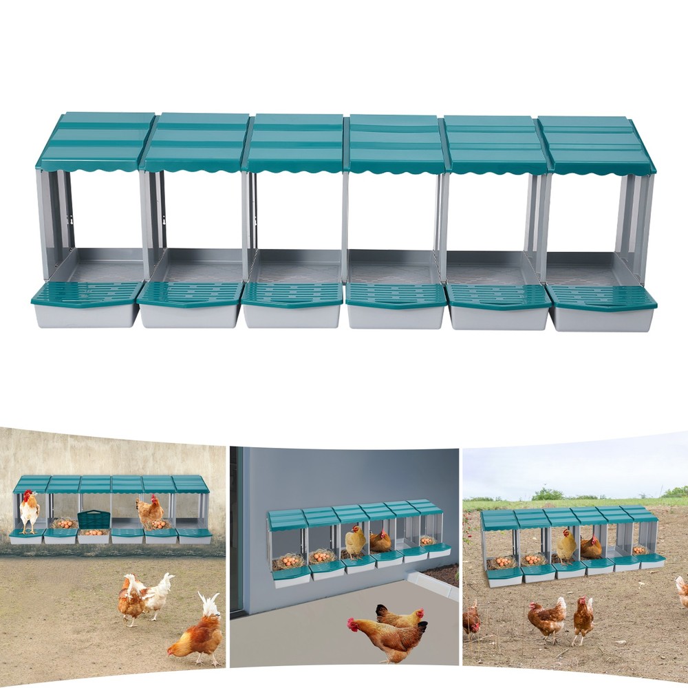 6 Hole Chicken Nesting Box Hen Laying Boxes Nesting Box for Laying Egg Green