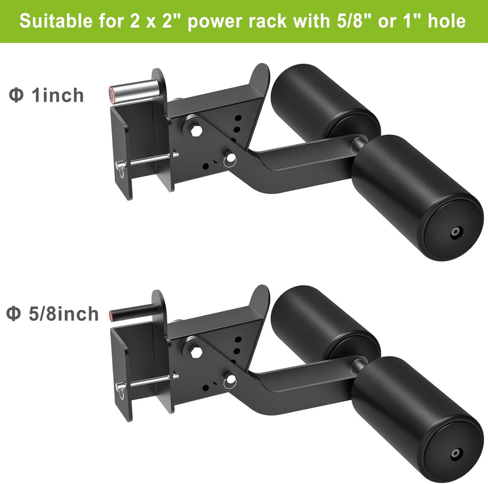 Nordic Hamstring Curl Squat Rack Attachment for Power Rack with 5/8" or 1" Hole