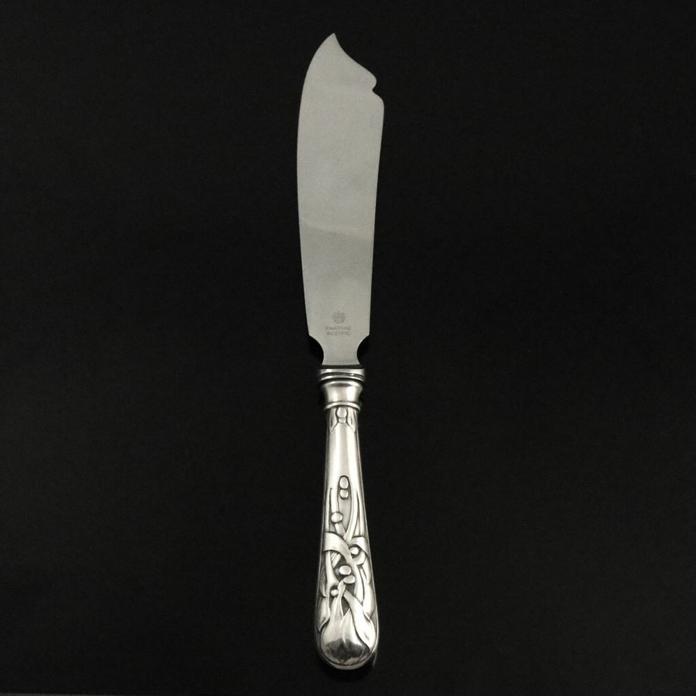 Heimbürger Silver Cake Knife - Mistletoe / Mistelten