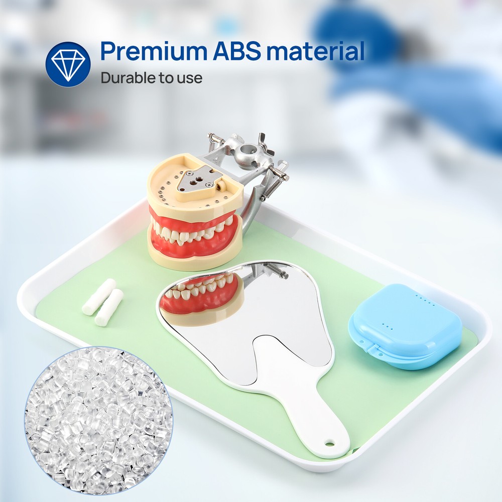 Unbreakable Dental Tooth Shaped Mirror with Handle Plastic Makeup Mirror