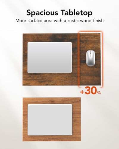 C-Shaped Side Table, C-Table for Sofa, End Table with Vintage Rustic Brown