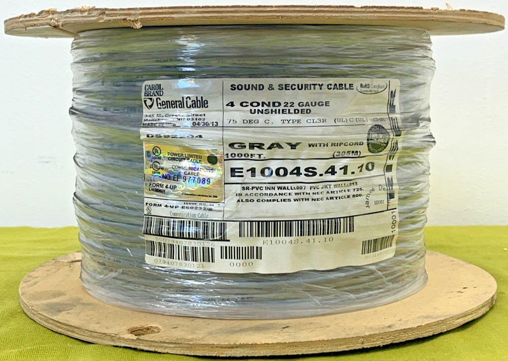 General Cable E1004S.41.10 Sound and Security Cable 4 Conductor 22 AWG