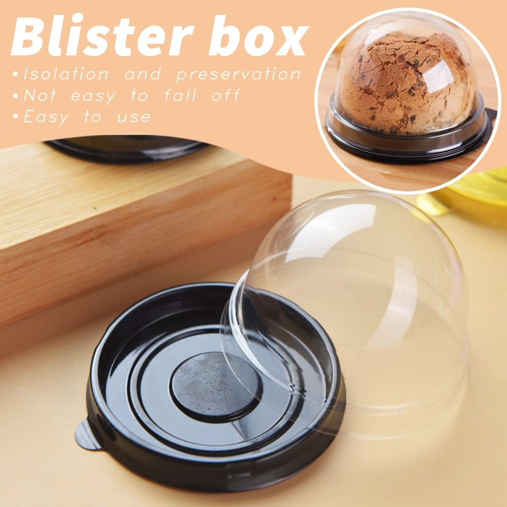 Clear Plastic Mini Cupcake Container,25 PC Desk Pet Containers Mooncake Boxes...