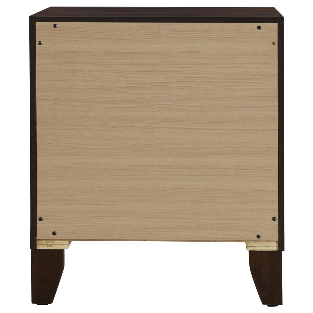 Walnut 2-Drawer Nightstand, Solid Wood Bedside Table, Modern Storage Cabinet