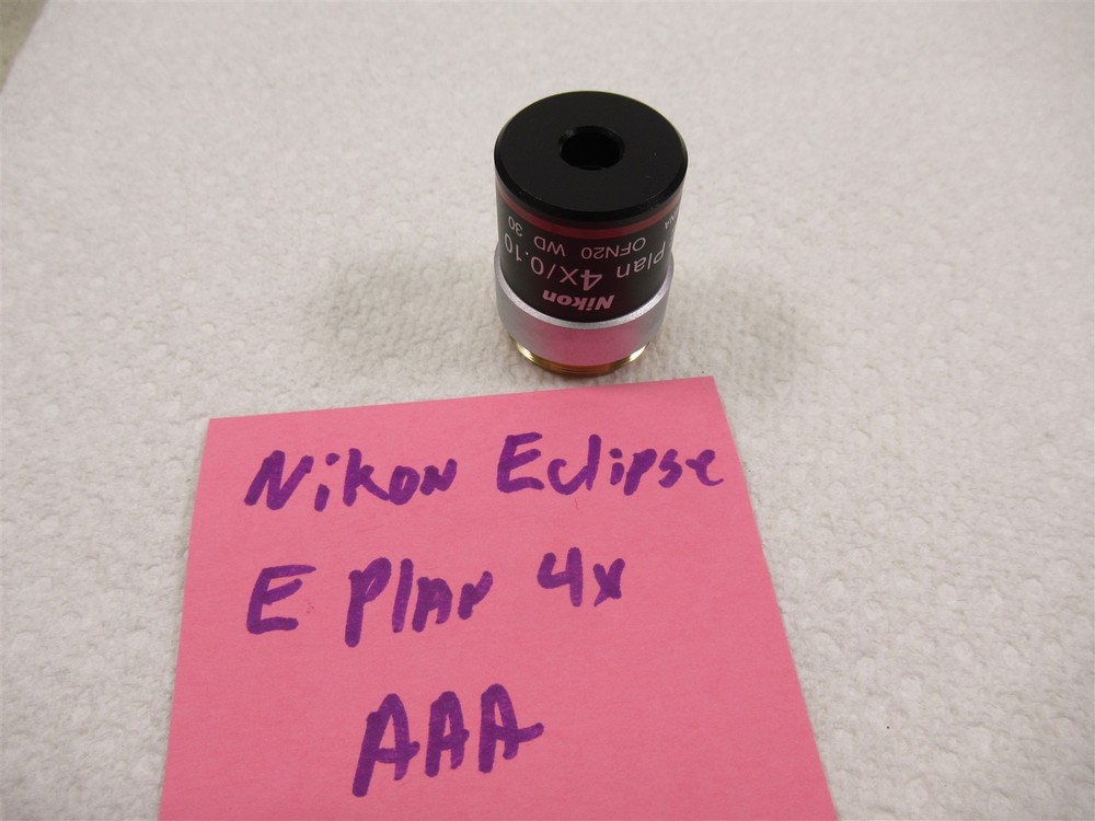 Nikon E Plan 4x / 0.10 OFN20 WD 30 Microscope Objective Lens for Eclipse Models