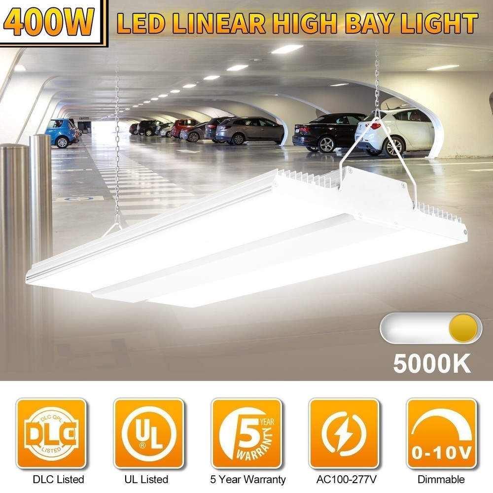 400W LED Linear High Bay Light Dimmable 60,000 Lumens Warehouse Ceiling Lights