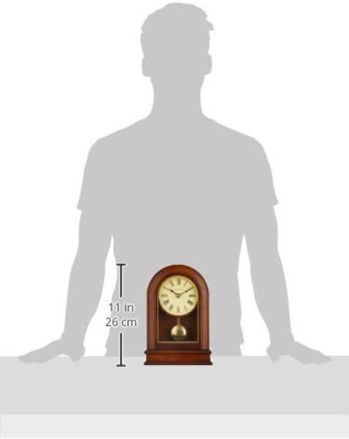 Classic Hardwick Walnut Mantel Clock with Large Analog Display - Home Essential