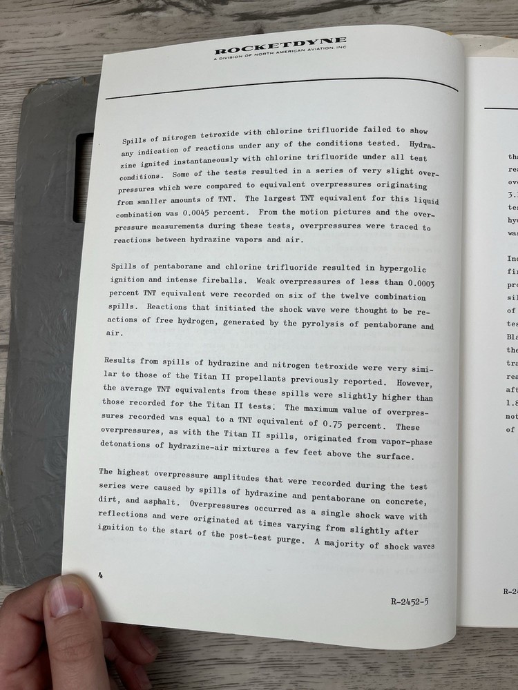 Rocketdyne Hazard Classification New Liquid Propellants Progress Report ‘60-‘61