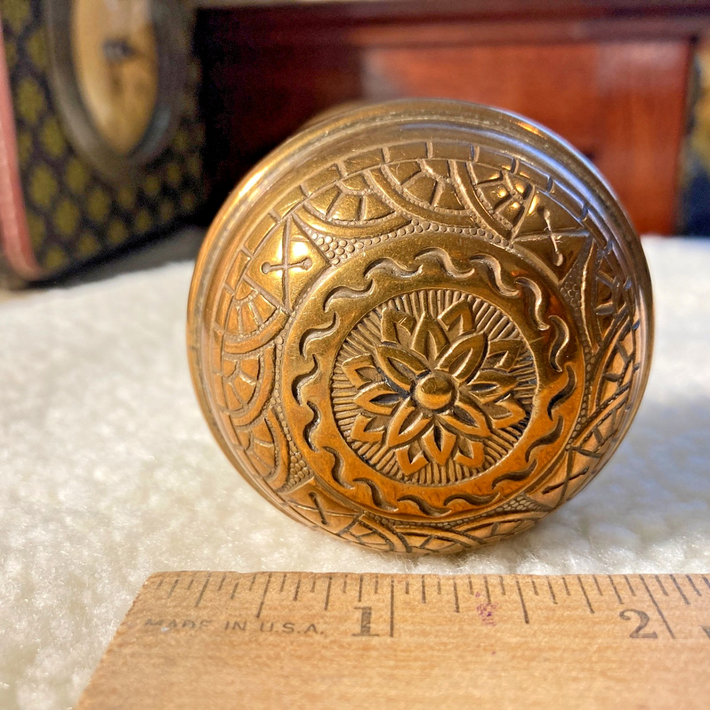 Vintage Victorian Eastlake Brass Door Knobs (Set B)