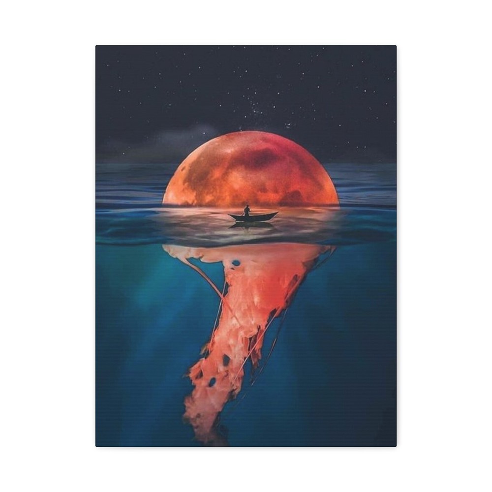 Moon Path Panting Framed Canvas ART