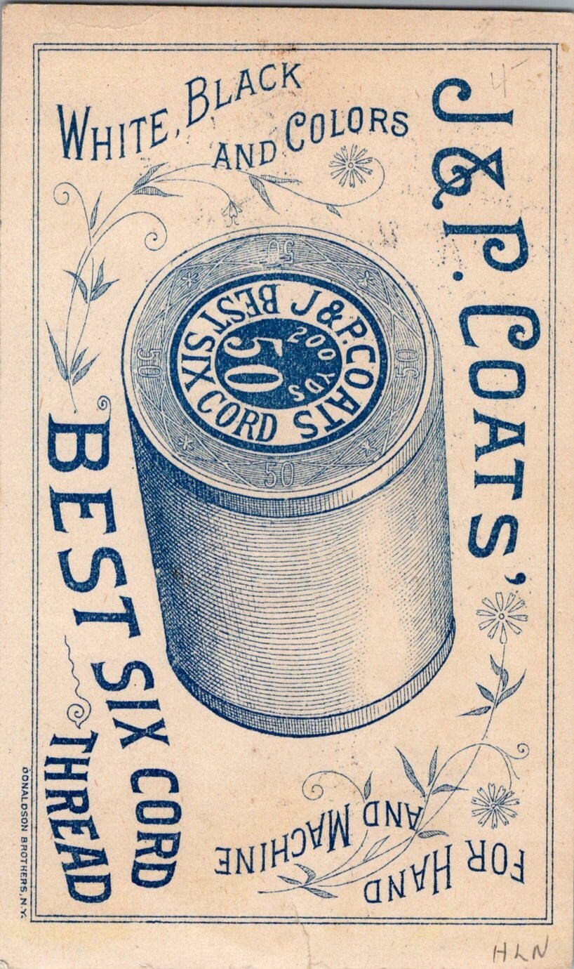 J&P Coats Best Six Cord KATISHA ASIAN WOMAN Victorian Trade Card 1135