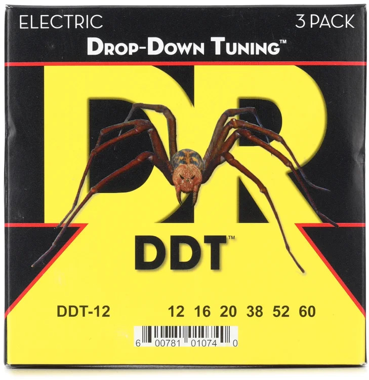 DR Strings DDT-12 Drop-Down Tuning Electric Guitar Strings - .012-.060 Extra