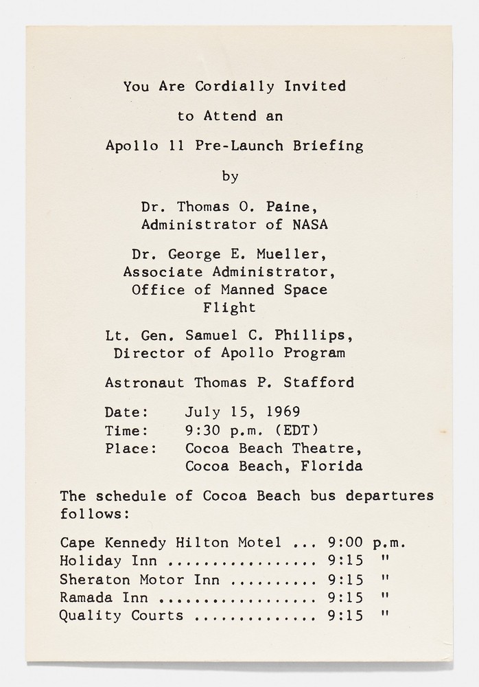 Apollo 11 Launch Pass, Launch Invitation & Invitation to Pre-Launch