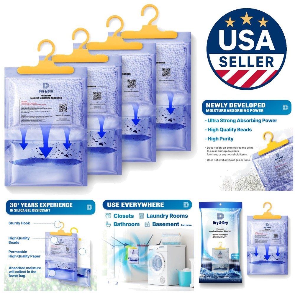 Effective Moisture Absorbers Dehumidifiers 4 Pack - Fresh 7 oz Solution for Home