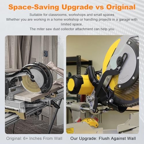 Improved Miter Saw Dust Collection Adapter, Efficient Dust Collection, Five-In
