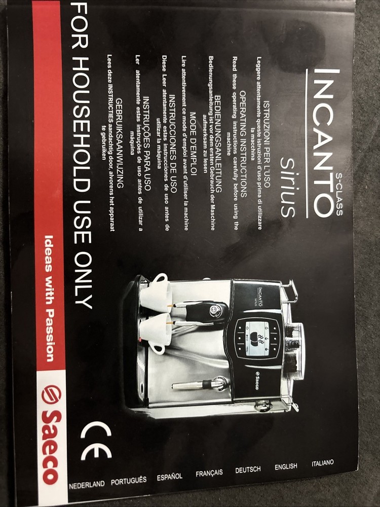 Italian Saeco Incanto (S-Series) Needs Conversion New In Box