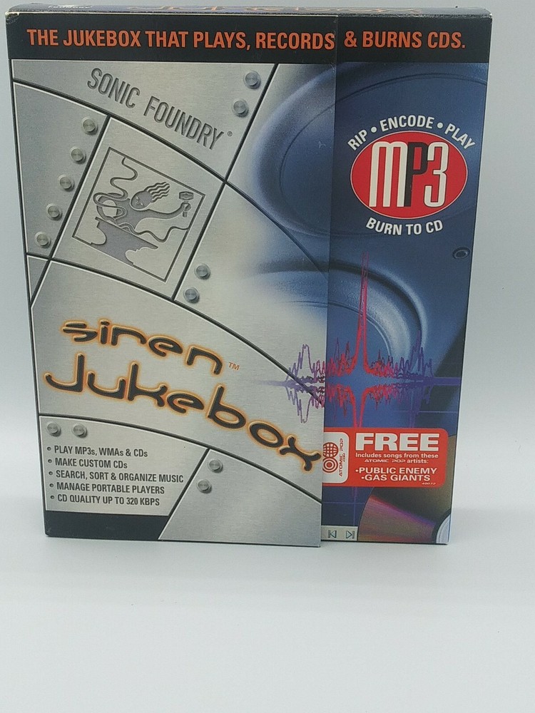 Siren Jukebox Mp3 Burner RIP Record Encode Play Customize CD's Windows Media 99