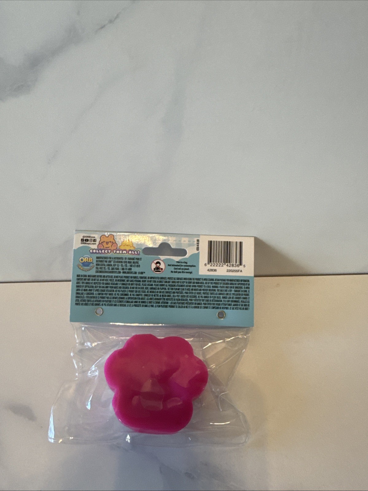 Orb Toys TABA-licious Holographic Paws Paw Print Ultimate Squish Toy Pink Gold