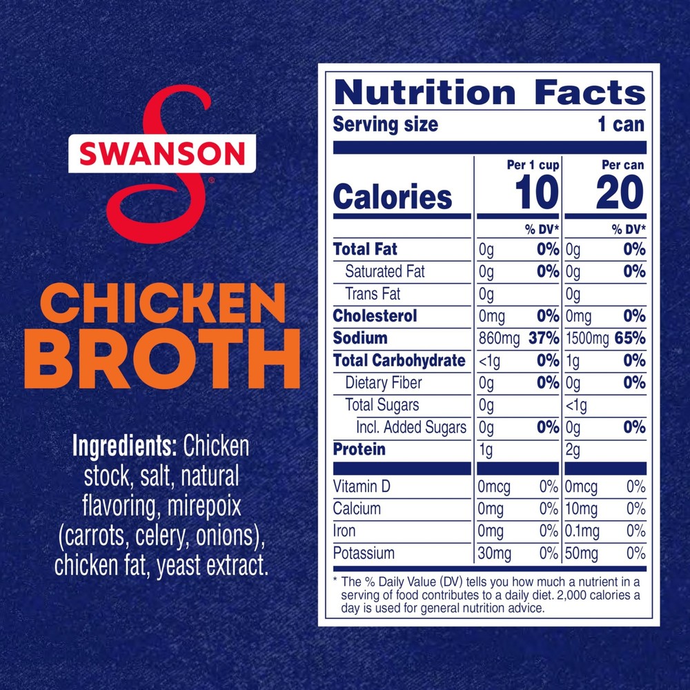 Swanson Chicken Broth, 14.5 Oz Can (12 Pack)