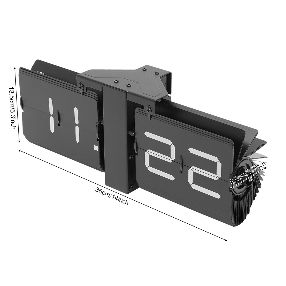 Flip Clock Wall Timer Retro Clock Analog Clock Office Decor Minimalist black