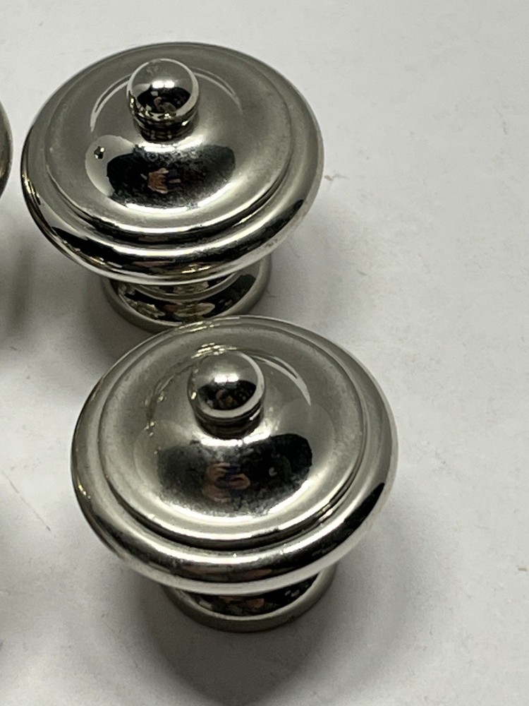 Vintage NOS (8) Heavy Round Chrome Door/Cabinet Knobs
