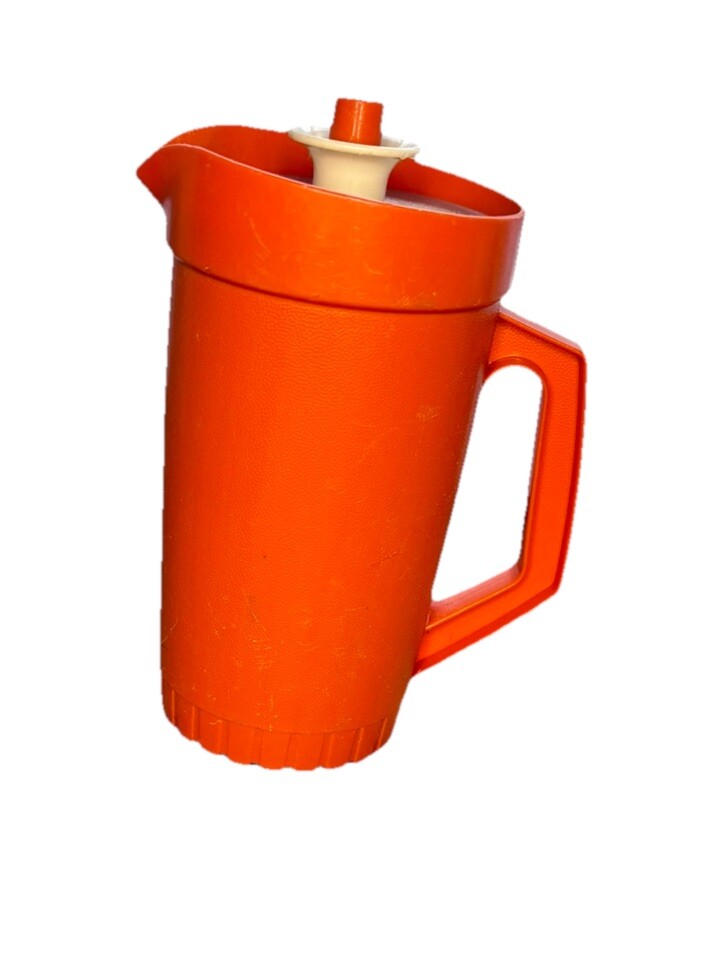 Tupperware Mini Pitcher Burnt Orange 5" x 2" Plastic
