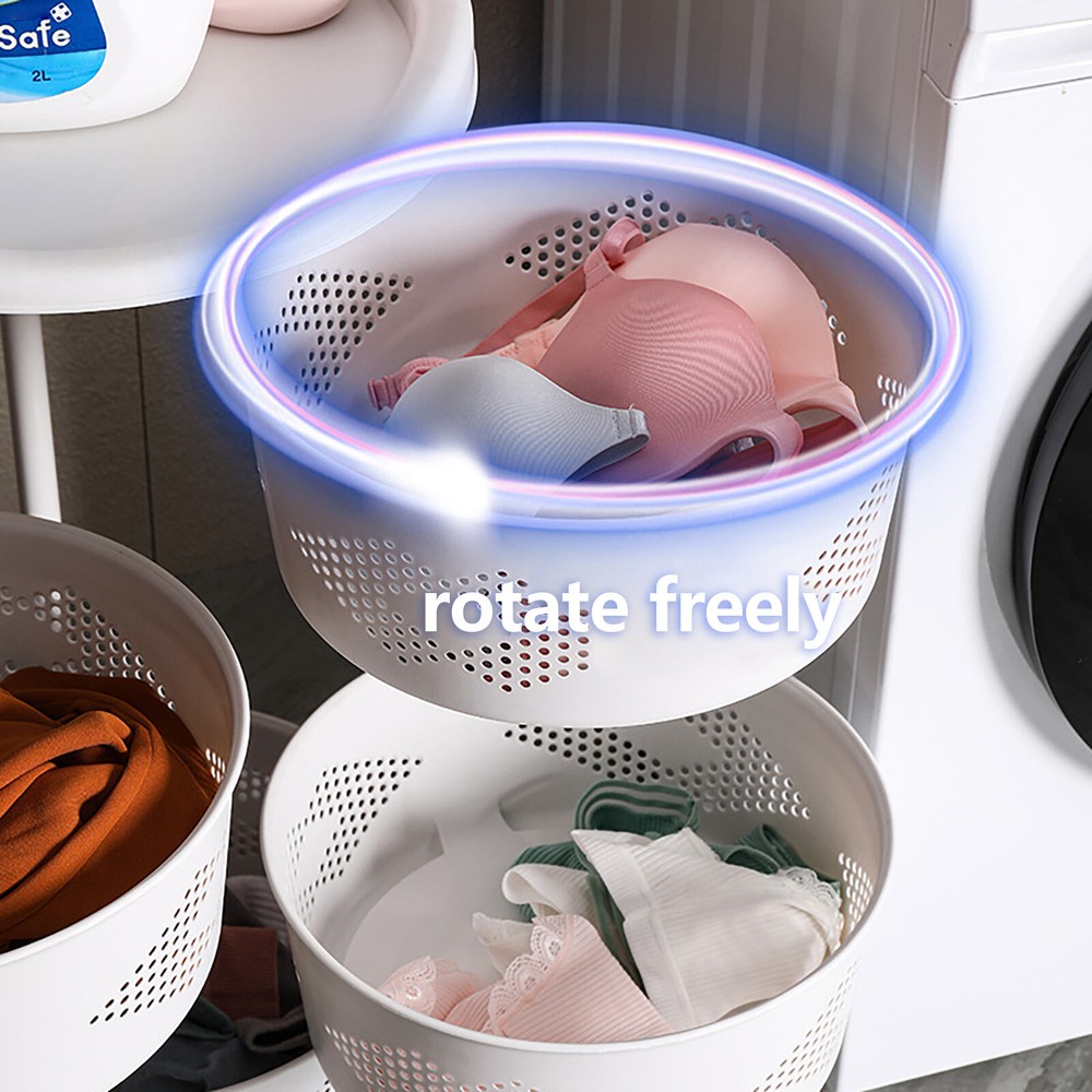 Multi-Layer Fruit Vegetable Basket for Kitchen, Rotating Storage Rack Multi-Use