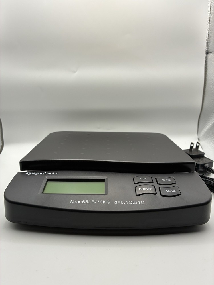 Amazon Basics Digital Postal Table Top Scale, AC Adapter,65 pound, Black Working