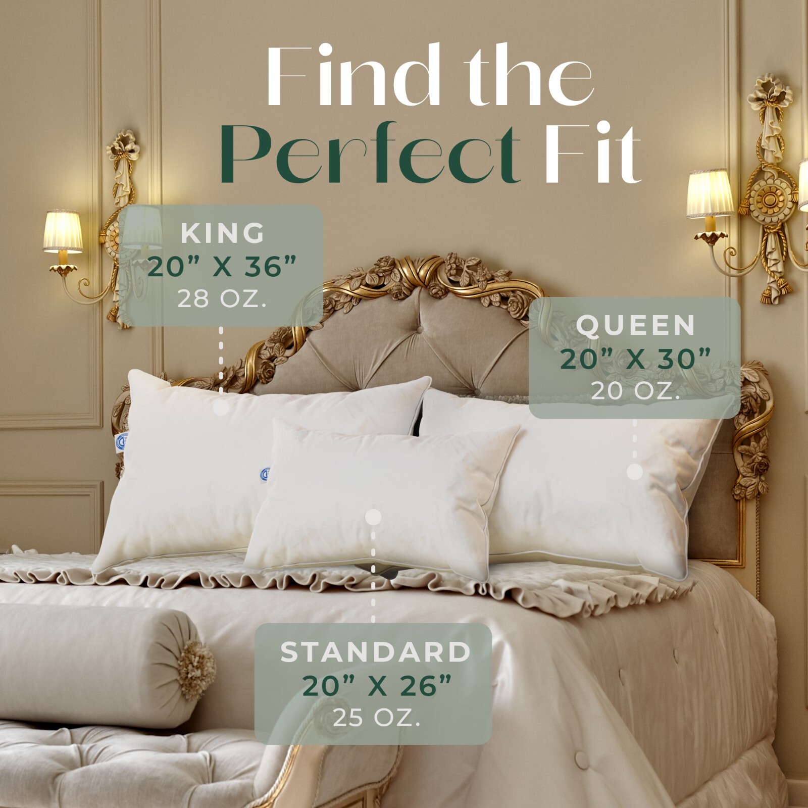 European 800 fill Power 100% White Goose Down Pillows Luxury Hotel Pillows