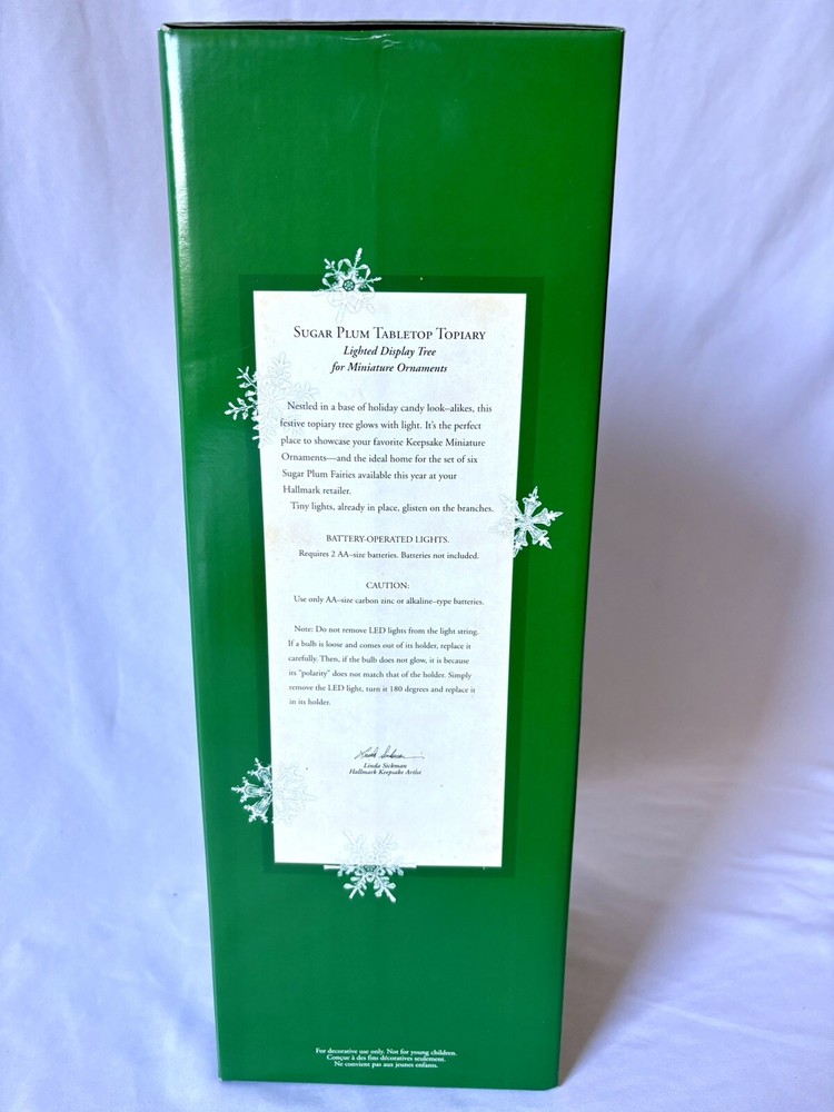2002 Hallmark Keepsake Sugar Plum Tabletop Topiary Lighted Display Tree
