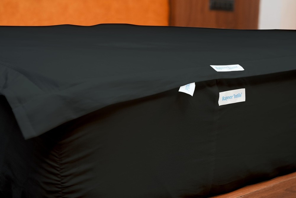 Zip On Fitted Sheet - Includes 1 Fitted Base + 2 Zip Sheet - Easy to Change, ...