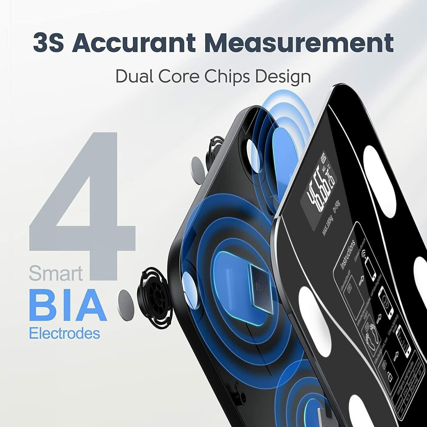 Digital Body Weight Scale Backlit Display High Precision Bluetooth BathroomScale