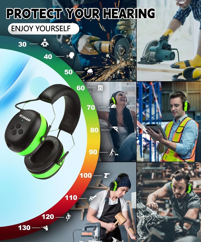 Wireless Bluetooth Safety Hearing Protection Ear Muffs Headphones Protector