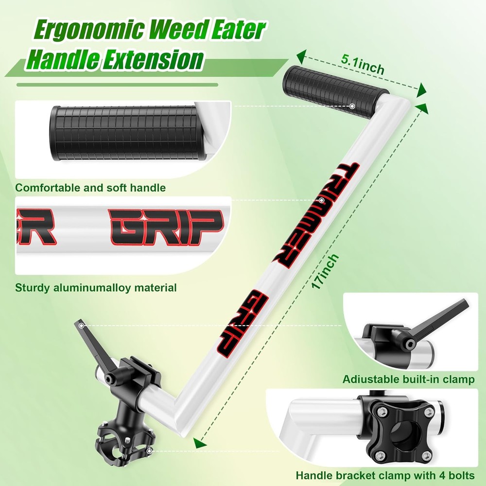 Weedwacker Handle Weed Eater Trimmer Grip Extension with Strap for Back Saver