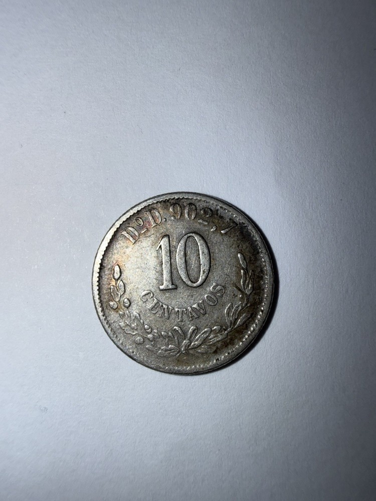 1893 Mexico 10 Centavos Silver Coin