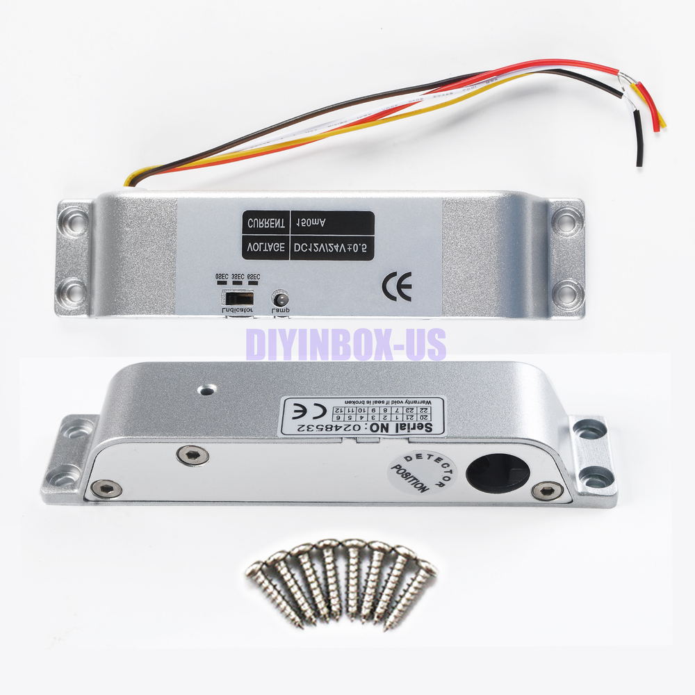 DC12V Fail Safe NC Electric Drop Bolt Lock Access Control Electronic Mortise Doo