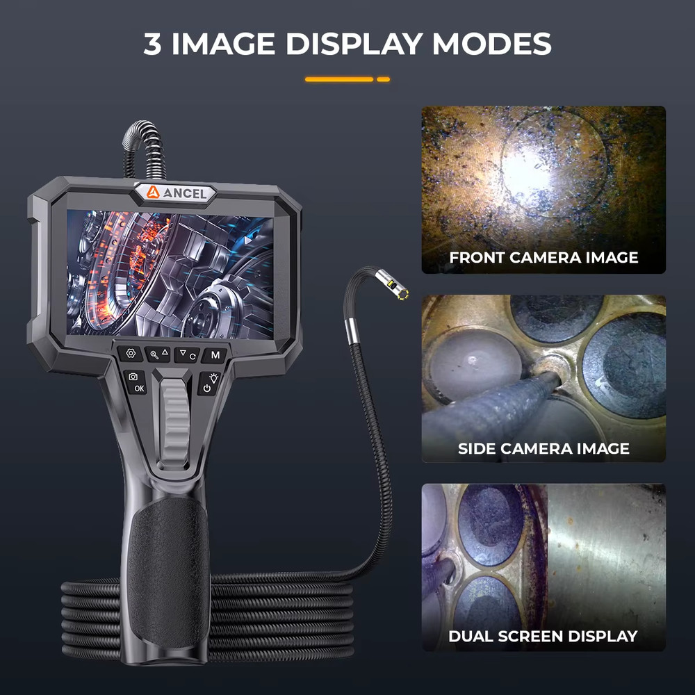 ANCEL AN302 Two Way Control Articulating Borescope With Dual Camera 6 5MM