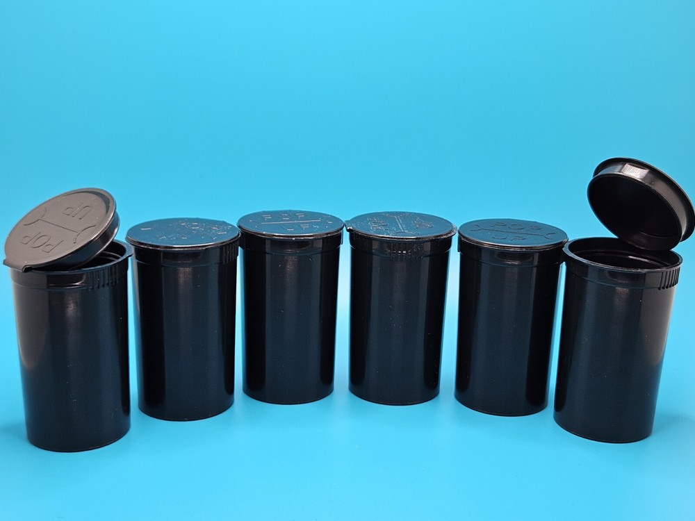 (8PACK) 19 DRAM POP TOP SQUEEZE BOTTLE Black