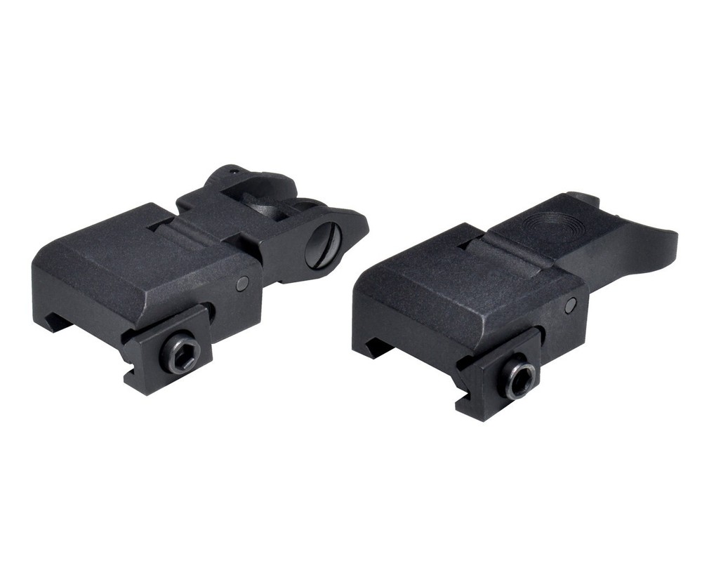 Basic Tactical Flip Up Front and Rear Sight Set, Aluminum