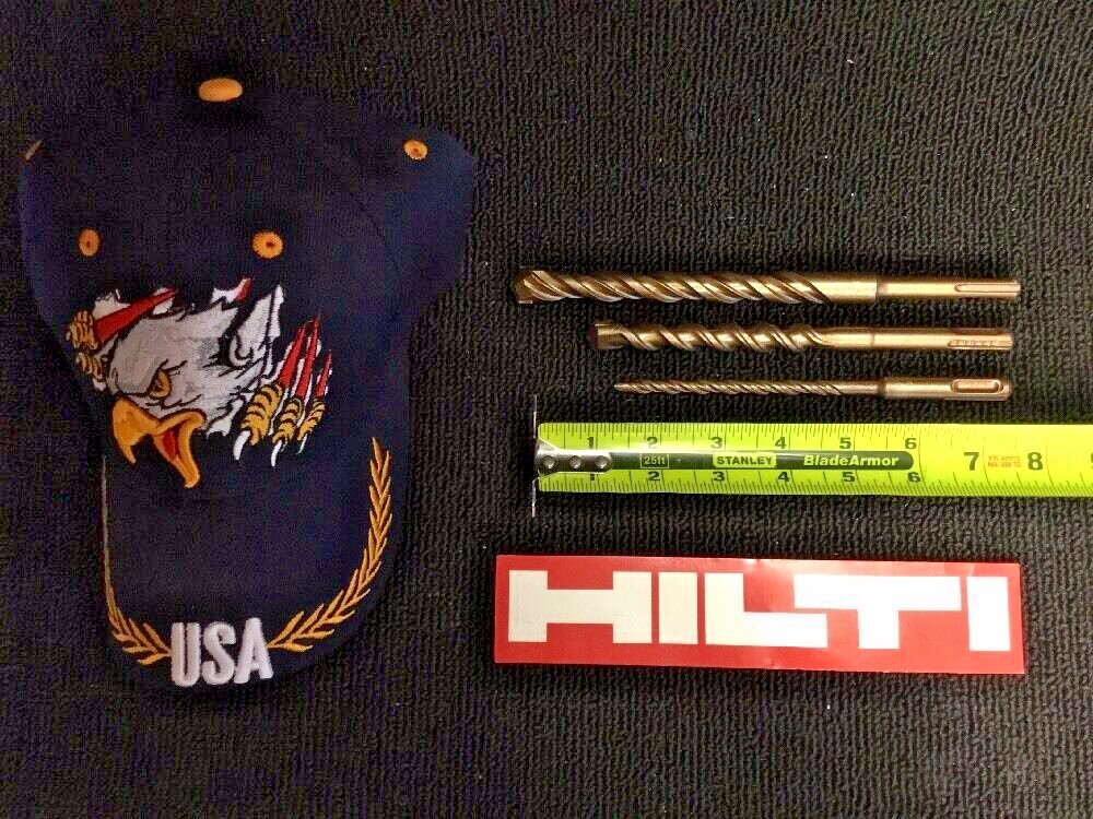 HILTI BIT SET SDS PLUS PREOWNED, DURABLE, FREE HAT, FAST SHIP