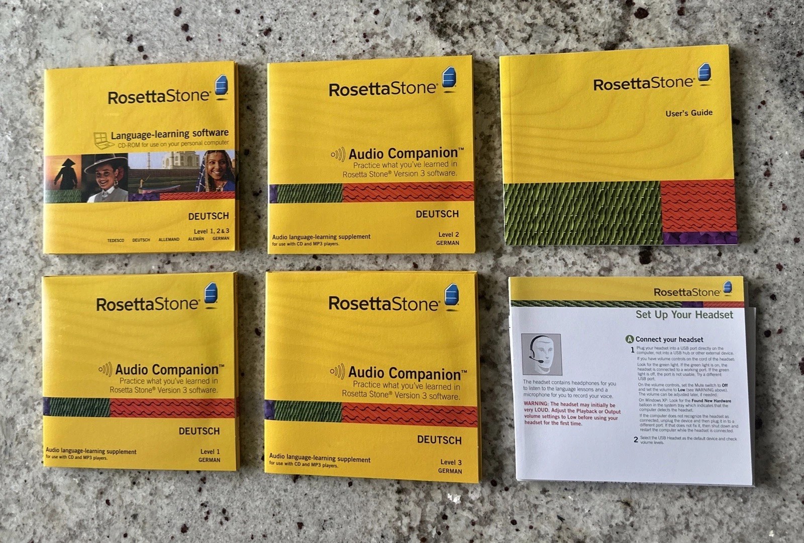 Rosetta Stone (27823) for PC, Mac - Level 1, 2 & 3 - With Headphones - Excellent