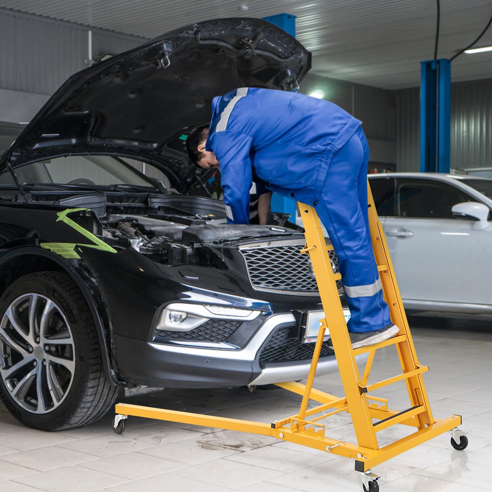 440 Lb Capacity Heavy Duty Topside Automotive Creeper Adjustable Height 48"-66"